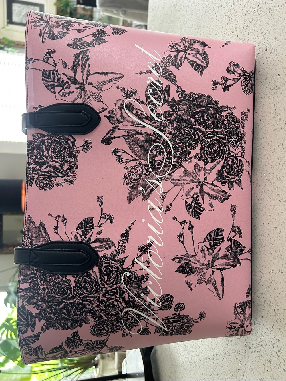 Victoria's Secret Pink Black Floral Shopper Tote